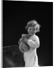 1930s Boy Toddler Holding Teddy Bear by Anonymous