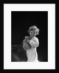 1930s Boy Toddler Holding Teddy Bear by Anonymous