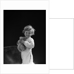 1930s Boy Toddler Holding Teddy Bear by Anonymous