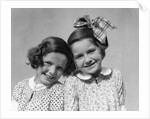 1920s 1930s Portrait Two Girls Head To Head by Anonymous