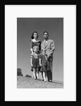 1950s Family Portrait Father Mother Daughter Son Standing Together Outdoor by Anonymous