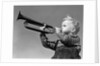 1940s Boy Blowing Bugle Outdoor by Anonymous
