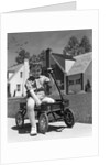 1940s Boy Sitting In Wagon by Anonymous