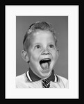 1960s Portrait Excited Boy With Mouth Wide Open Laughing by Anonymous