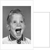 1960s Portrait Excited Boy With Mouth Wide Open Laughing by Anonymous