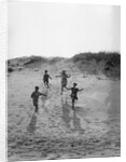 1920s 4 Kids 2 Boys 2 Girls Running Down Sand Dune by Corbis