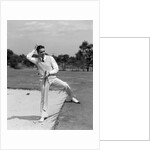 1930s 1940s Man Golfer Sand Trap Scratching His Head by Anonymous