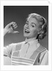 1950s 1960s Woman Housewfe In Apron Proudly Pointing At Herself With Thumb by Anonymous