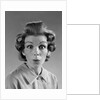 1960s Portrait Woman With Hair In Rollers Eyes Wide With Suprise by Anonymous