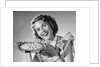 1950s Woman Presenting Holding Freshly Baked Pie by Anonymous