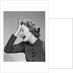1950s Woman Hitting Forehead With Heel Of Hand by Anonymous