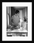 1920s 1930s Mother With Mixing Bowl In Kitchen With Daughter by Anonymous