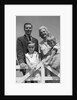 1950s 1960s Portrait Family Father Mother Son Daughter Behind White Fence Outdoor by Anonymous