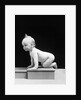 1930s 1940s Naked Baby Crawling On Wooden Box by Anonymous