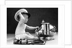 1940s Baby In Diaper With Ship Captain Hat Sextant And Nautical Compass by Anonymous
