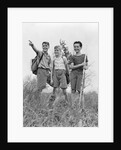 1940s Three Boys Hiking Field by Anonymous