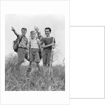 1940s Three Boys Hiking Field by Anonymous