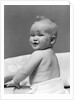 1940s Baby In Diaper Looking Back Over Shoulder With Funny Facial Expression by Anonymous