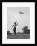 1960s Boy Running Flying Kite by Anonymous