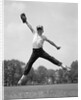 1960s Boy Jumping In Outfield To Catch Baseball With Gove by Anonymous