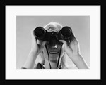 1960s Woman Looking Through Binoculars by Anonymous