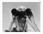 1960s Woman Looking Through Binoculars by Anonymous