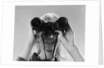 1960s Woman Looking Through Binoculars by Anonymous