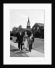 1960s Family Walking From Church On Suburban Sidewalk by Anonymous