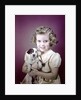 1940s 1950s Girl Holding Spotted Puppy by Anonymous