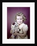 1940s 1950s Girl Holding Spotted Puppy by Anonymous