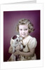 1940s 1950s Girl Holding Spotted Puppy by Anonymous