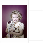 1940s 1950s Girl Holding Spotted Puppy by Anonymous