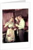 1950s Family In Kitchen Mother Pouring Milk From Pitcher For Dad And Kids by Anonymous