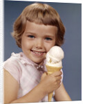 1960s Retro Girl Ice Cream Cone Smile by Anonymous