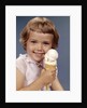 1960s Retro Girl Ice Cream Cone Smile by Anonymous
