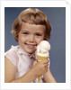 1960s Retro Girl Ice Cream Cone Smile by Anonymous