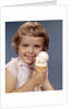 1960s Retro Girl Ice Cream Cone Smile by Anonymous