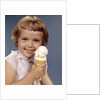 1960s Retro Girl Ice Cream Cone Smile by Anonymous