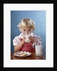 1950s 1960s Girl Drinking Milk Plate Cookies by Anonymous