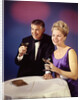 1960s 1970s Couple In Formal Tuxedo And Evening Dress Toasting With Champagne Glasses by Anonymous