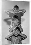 1960s Portrait Of 3 Boys Miming Hear See Speak No Evil by Anonymous