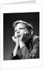 1940s Bored Serious Boy Waiting Chin Resting In Hands by Anonymous