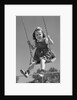 1940s Girl Swinging On Playground Swing by Anonymous
