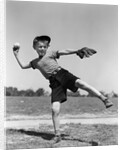 1930s Boy Pitching Throwing Baseball by Anonymous