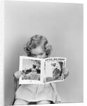 1940s Little Girl Peeking Over Top Of Little Bo-Peep Nursery Rhyme Book by Anonymous
