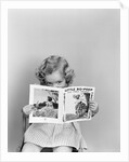 1940s Little Girl Peeking Over Top Of Little Bo-Peep Nursery Rhyme Book by Anonymous