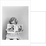 1940s Little Girl Peeking Over Top Of Little Bo-Peep Nursery Rhyme Book by Anonymous