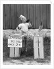 1930s 1940s Boy At Lemonade Stand Shouting Into Megaphone by Anonymous