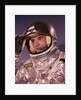 1960s Man Astronaut Lifting Up Visor Helmet Wearing Silver Navy Space Suit by Anonymous