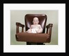 1960s Chubby Bald Baby Wearing Cloth Diaper Sitting In Executive Office Business Chair by Anonymous